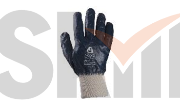 Защитные трикотажные промышленные перчатки - M с полным нитриловым покрытием и вязаной манжетой