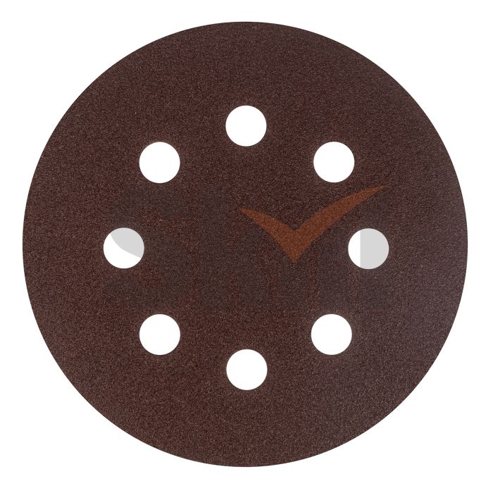 Круг абразивный на ворсовой подложке под "липучку", перфорированный, P 100, 125 мм, 5 шт.// Сибртех