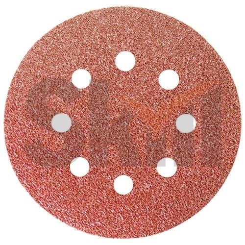 Круг абразивный на ворсовой подложке под "липучку", перфорированный, P 60, 125 мм, 5 шт.// Сибртех