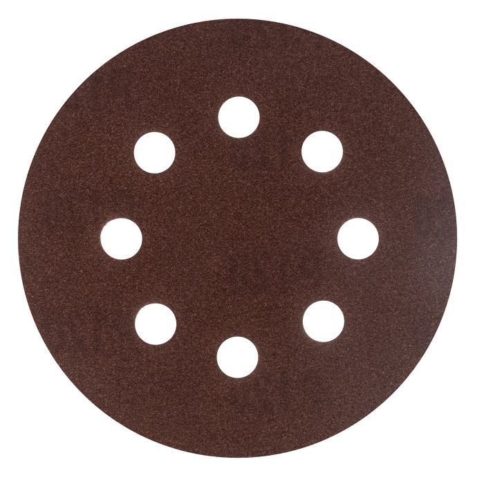 Круг абразивный на ворсовой подложке под "липучку", перфорированный, P 120, 125 мм, 5 шт.// Сибртех