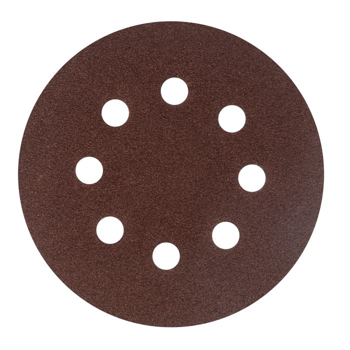 Круг абразивный на ворсовой подложке под "липучку", перфорированный, P 80, 125 мм, 5 шт.// Сибртех