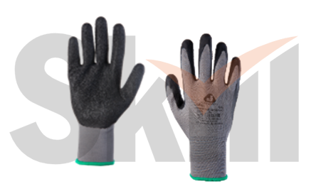 Защитные промышленные перчатки из полиэстера - XL с рельефным латексным покрытием