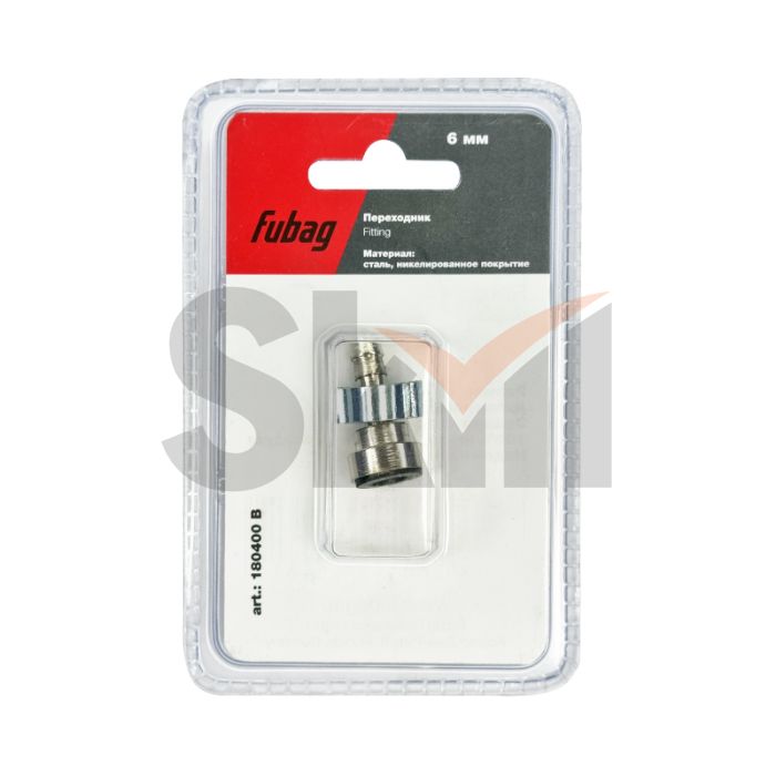 FUBAG Переходник байонет на елочку 6мм с обжимным кольцом  9Х11мм, блистер 1 шт