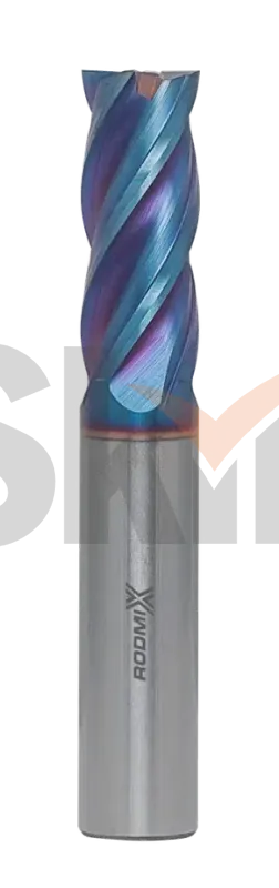 Концевая фреза с угловым радиусом 4 зуба, HRC 65, Nano Blue, удлиненная  6х15х75 R1