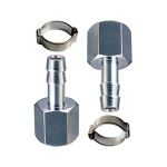 FUBAG Переходник 1/4 дюйма F на елочку 6мм с обжимным кольцом 9Х11мм, блистер 2 шт