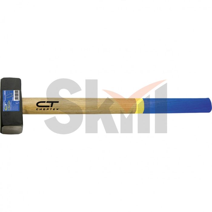 Кувалда, 7000 г, кованая головка, деревянная рукоятка Сибртех