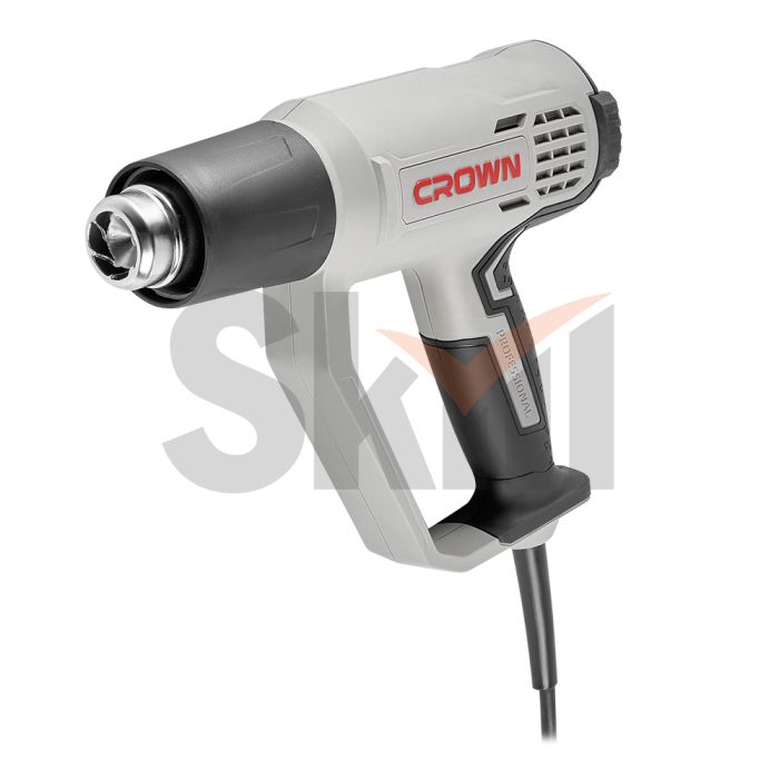 CT19043K CROWN Фен технический, 2000Вт, 50/50-650/50/650°C, 600/300/600 л/мин, 0,68кг, ЖК дисплей, к