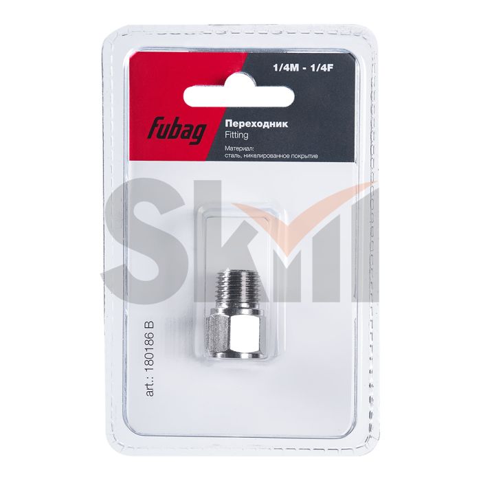 FUBAG Переходник 1/4 дюйма M на 1/4 дюйма F, блистер 1 шт.