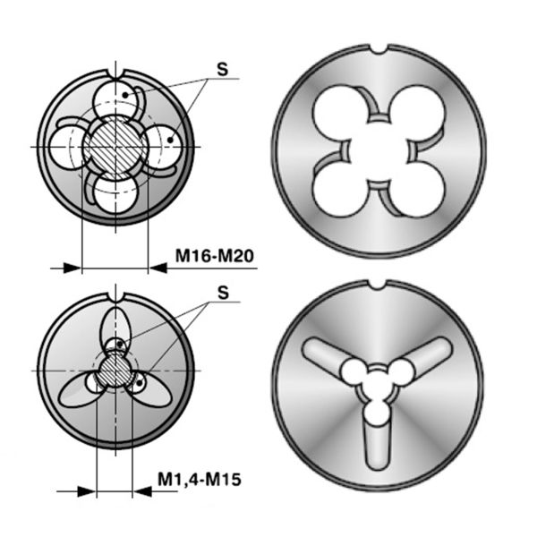 Плашка машинная Bucovice Tools М16х2,0 HSS 6g 38х14мм 247160 Плашка машинная Bucovice Tools М16х2,0 HSS 6g 38х14мм 247160
