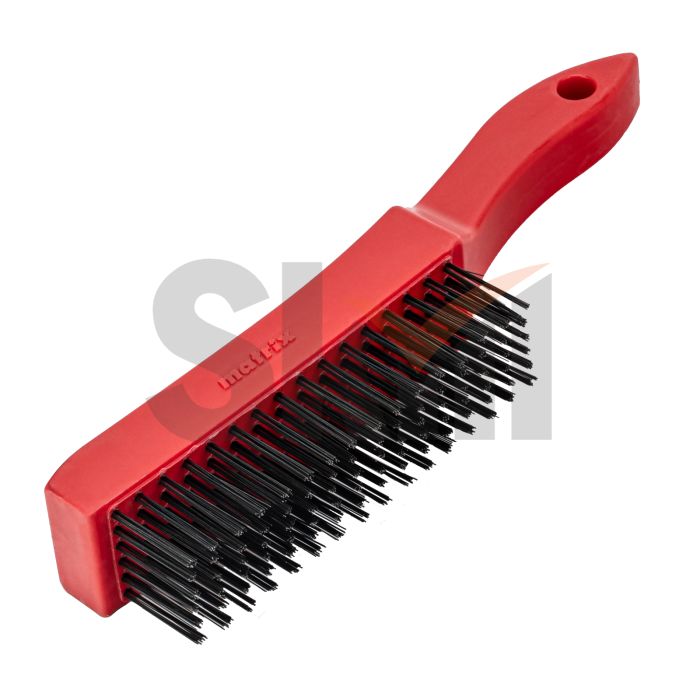 Щетка зачистная шестирядная, закаленная прямая проволока с пластиковой ручкой Matrix