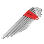 Набор ключей имбусовых HEX, 1,5–10 мм, CrV, 9 шт., экстра-длин, c шаром, сатин.// Matrix