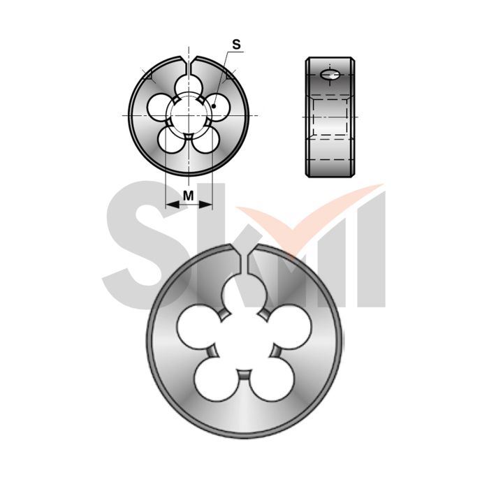 Плашка разрезная Bucovice Tools М8х1,25 HSS 6g 25,4х9,5мм 440080B