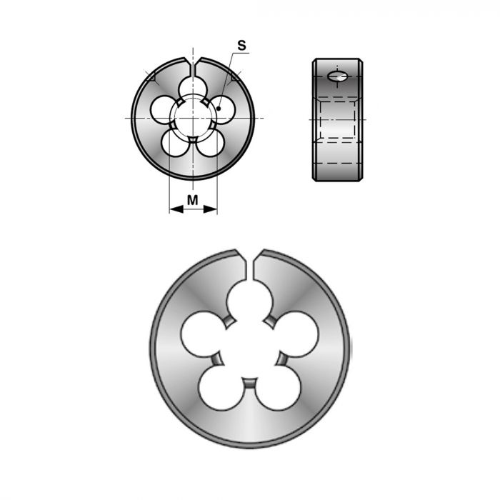Плашка разрезная Bucovice Tools М10х1,5 HSS 6g 25,4х9,5мм 440100B