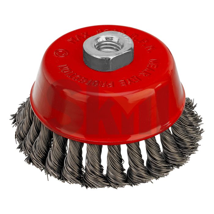 Щетка для УШМ, 100 мм, М14, "чашка", крученая проволока 0.5 мм Matrix