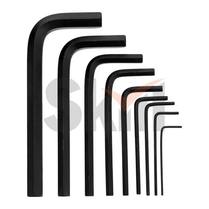 Набор ключей имбусовых HEX, 1,5–10 мм, CrV, 9 шт., оксидированные, короткие// Matrix