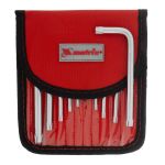 Набор ключей имбусовых TORX-TORX Tampered, 9 шт., T10-T50, CrV, короткие, сатин., чехол// Matrix