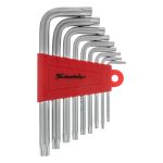 Набор ключей имбусовых TORX, 9 шт., T10-T50, CrV, короткие, сатин.// Matrix