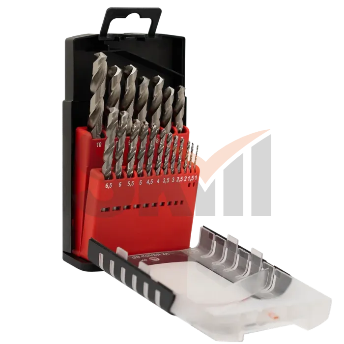 Набор сверл спиральных ц/х HSS-М35 из 19 предметов (1-10) х0,5 мм (Р6М5К5)