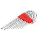 Набор ключей имбусовых TORX, 9 шт., T10-T50, CrV, удлиненные, сатин.// Matrix