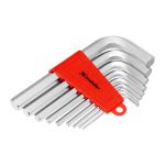 Набор ключей имбусовых HEX, 2–12 мм, CrV, 9 шт., короткие, сатин.// Matrix