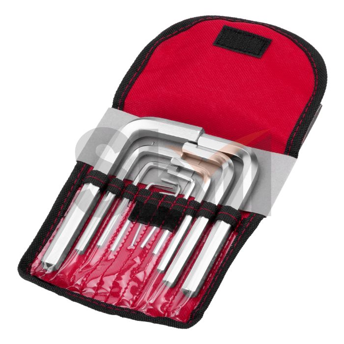 Набор ключей имбусовых HEX, 1,5–12 мм, CrV, 10 шт., короткие, сатин., чехол// Matrix