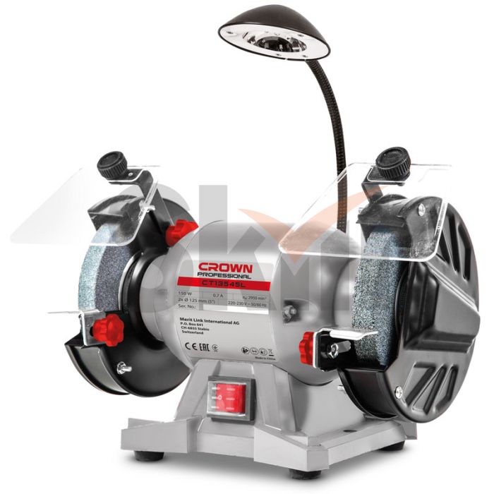 CT13545L CROWN Станок точильный 170Вт, 125/125мм, 12,7/32 мм, 16/16 мм