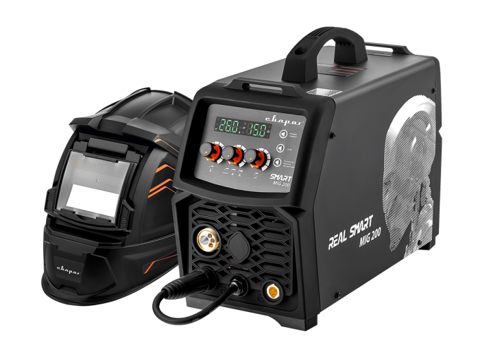REAL SMART MIG 200 BLACK (N2A5) +маска хамелеон и краги