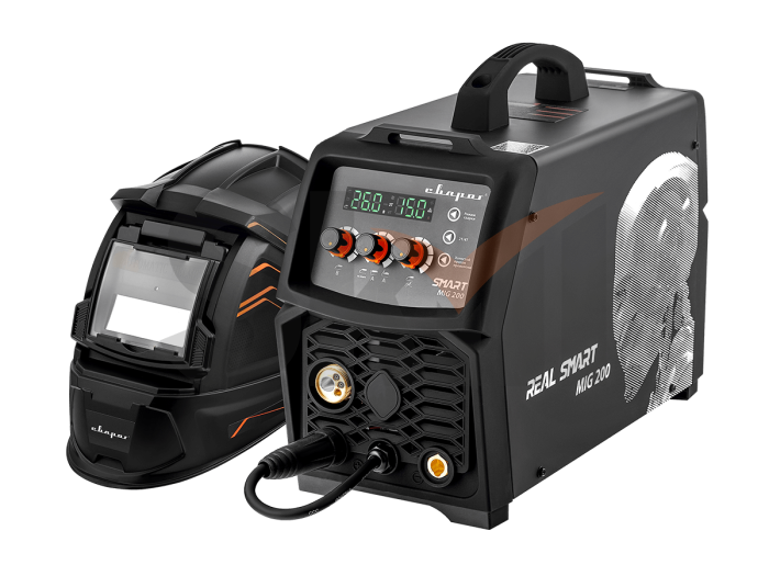 REAL SMART MIG 200 BLACK (N2A5) +маска хамелеон и краги