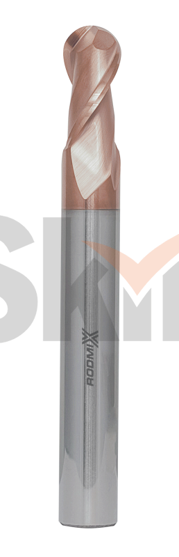 Концевая сферическая фреза 4 зуба, HRC 55, TiSiN, удлиненная 10х30х100 R5