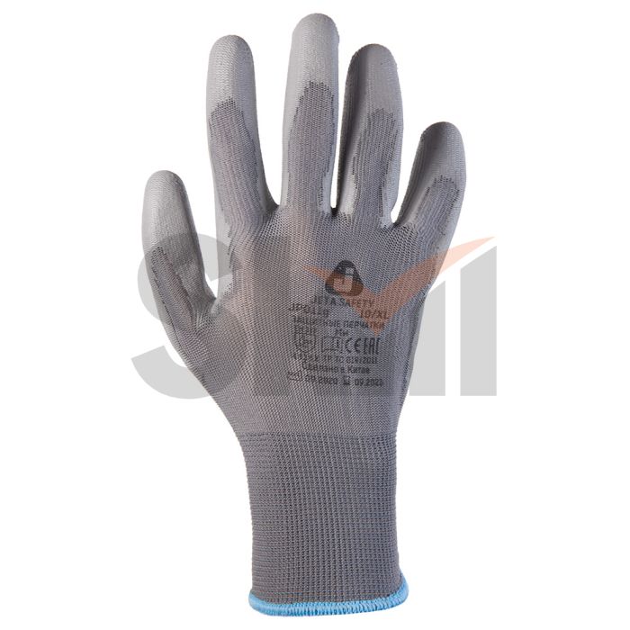 Защитные перчатки с полиуретановым покрытием серый