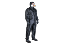 Комбинезон многоразовый защитный из полиэфирной ткани черный - XXL