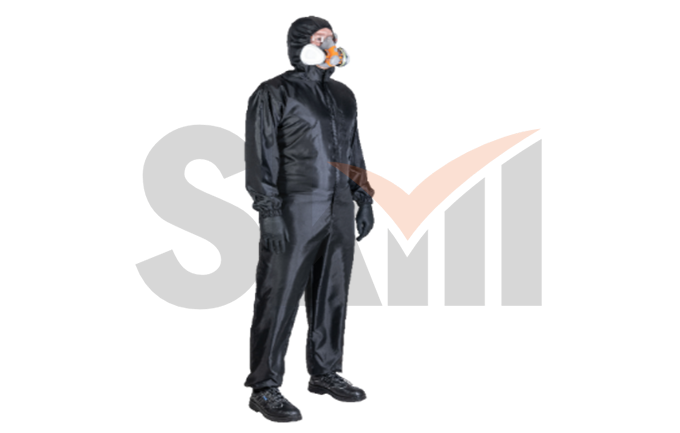 Комбинезон многоразовый защитный из полиэфирной ткани черный - XXL