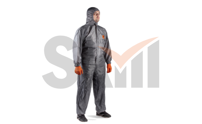 Комбинезон многоразовый защитный из полиэфирной ткани серый -XXXL