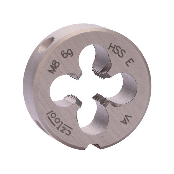 Плашка с стружколомом Bucovice Tools М8х1,25 HSSE-VA DIN EN 22568 6g 25х9мм 300080 Плашка с стружколомом Bucovice Tools М8х1,25 HSSE-VA DIN EN 22568 6g 25х9мм 300080