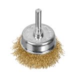 Щетка для дрели, 50 мм, "чашка" со шпилькой, латунированная витая проволока Matrix