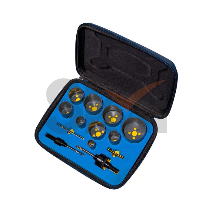 Набор коронок HSS M42, 10 TPI, высота 41 мм (19/24/29/35/40/49/51/61)+адаптеры (RX2R/RX3/RX11/RX12)