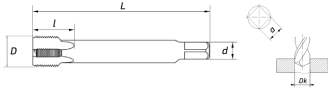 Метчик маш/руч трубный G 1/8" (HSS М2) Р6М5